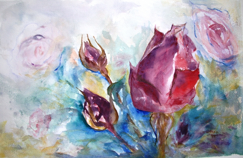 last of the season watercolour by Terrill Welch